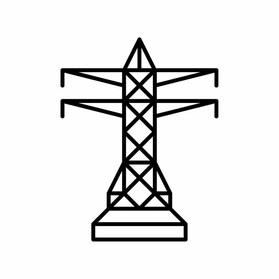 Electricity tower icon for energy, infrastructure or signal vector