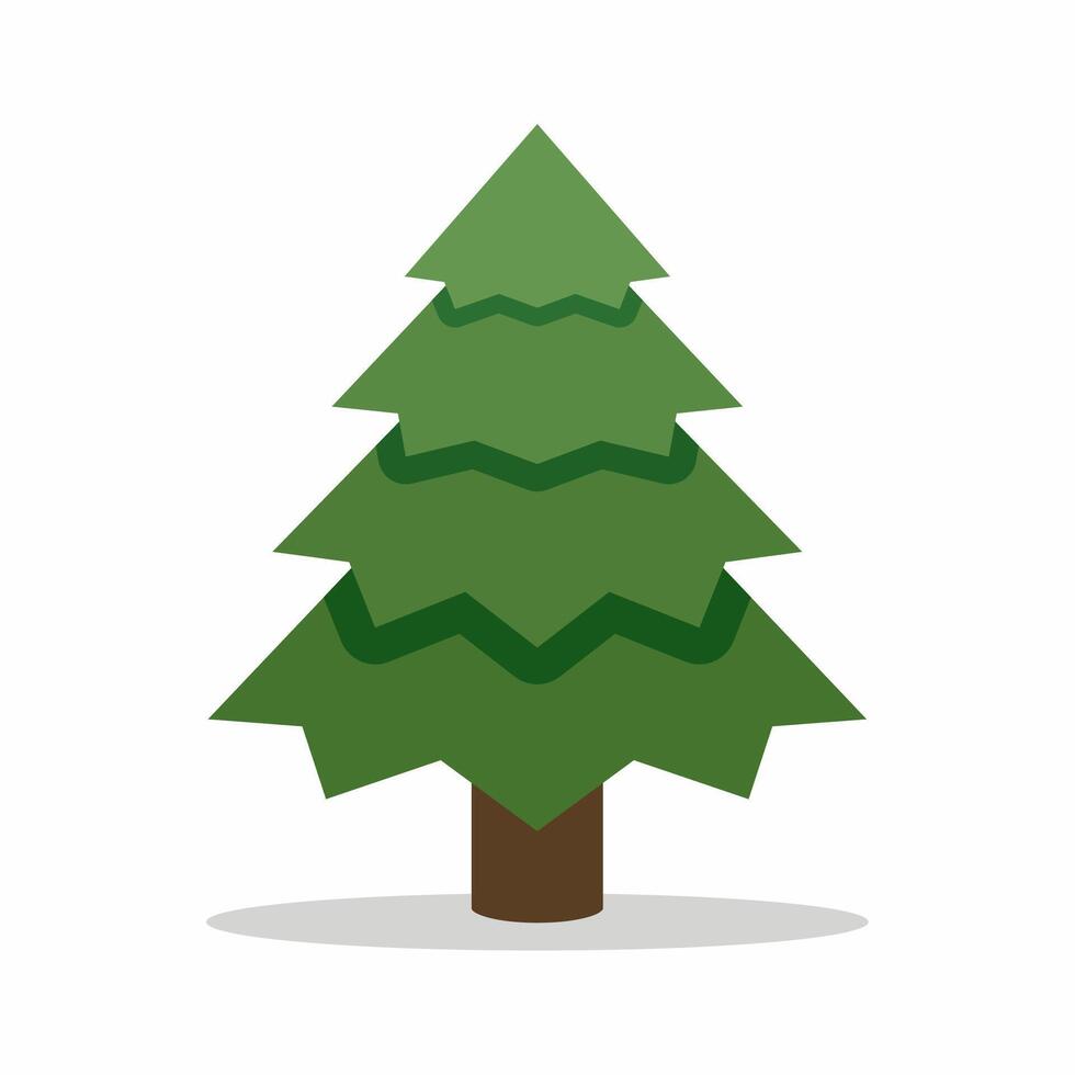 Simple pine tree icon for coniferous, forest or landscape vector