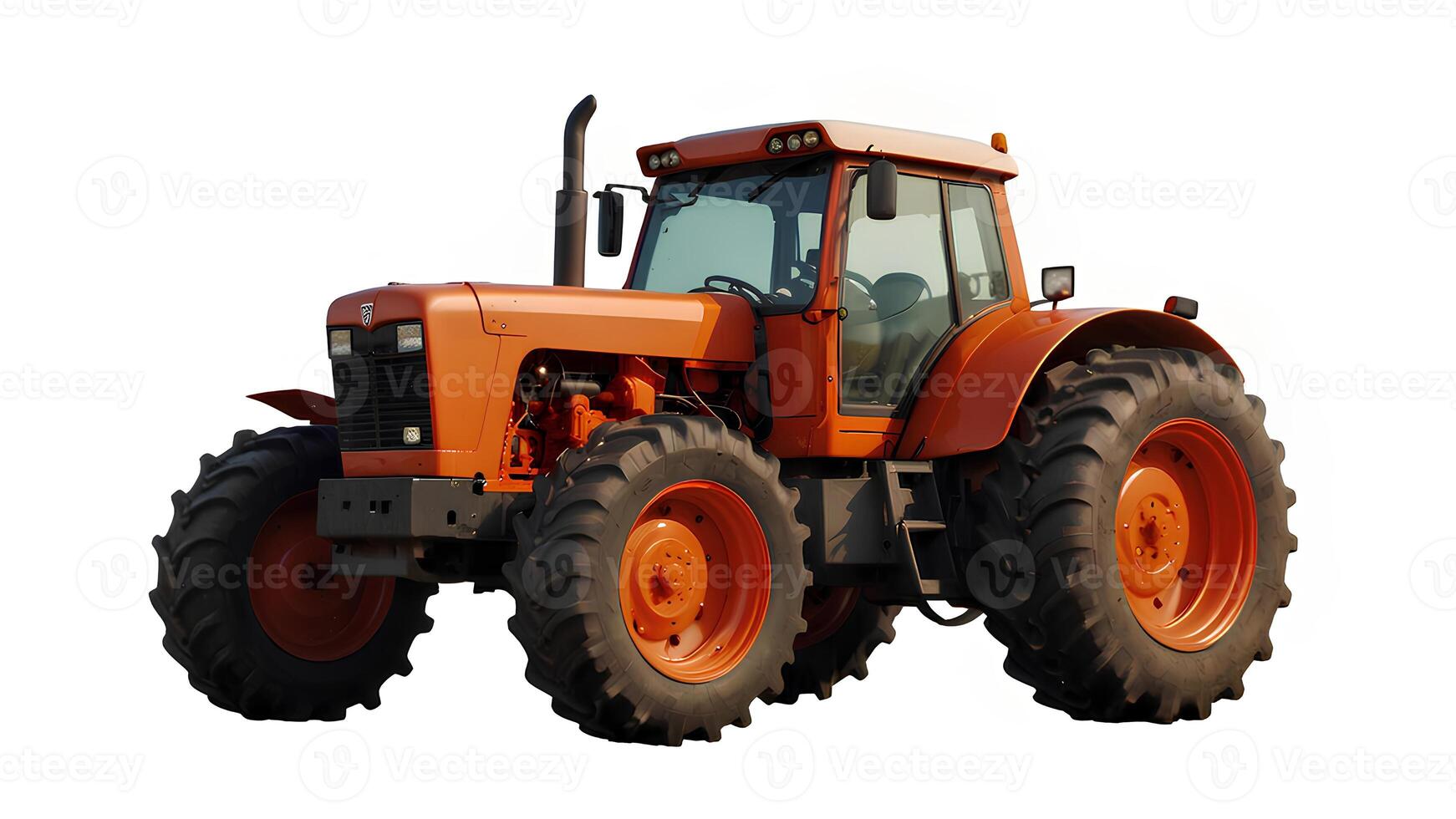 tractor posed on white background isolated photo