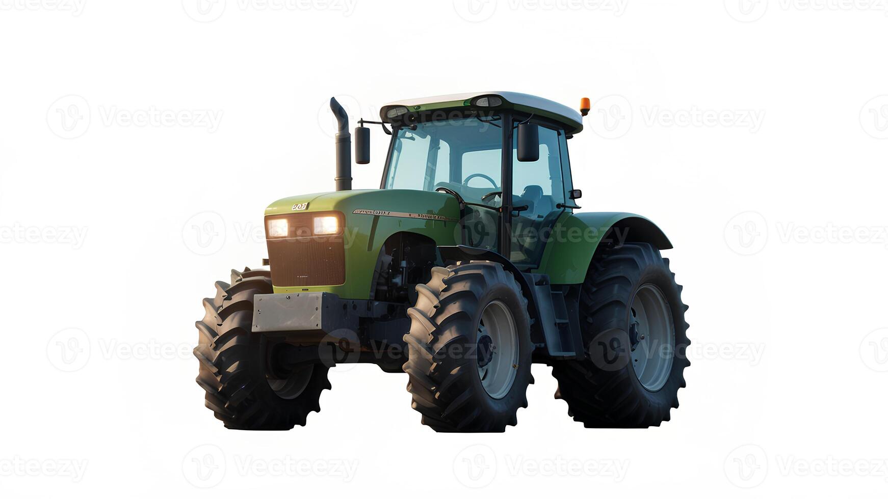 tractor posed on white background isolated photo
