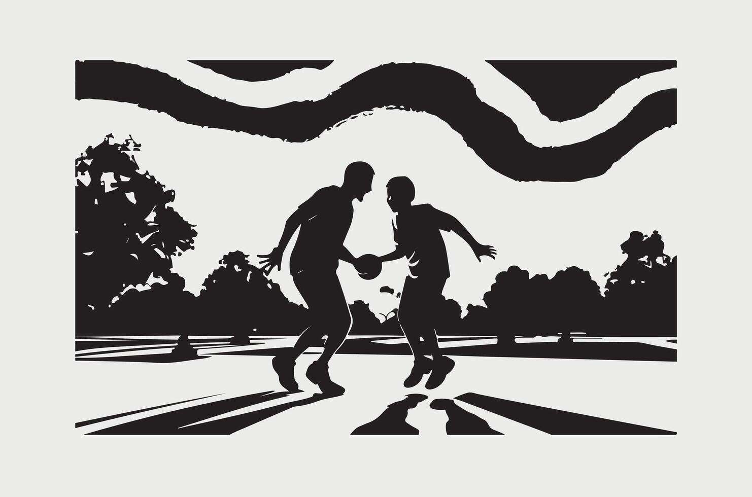 Happy Father's Day silhouette vector
