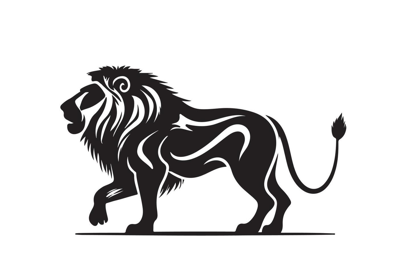 Lion silhouette on white background vector