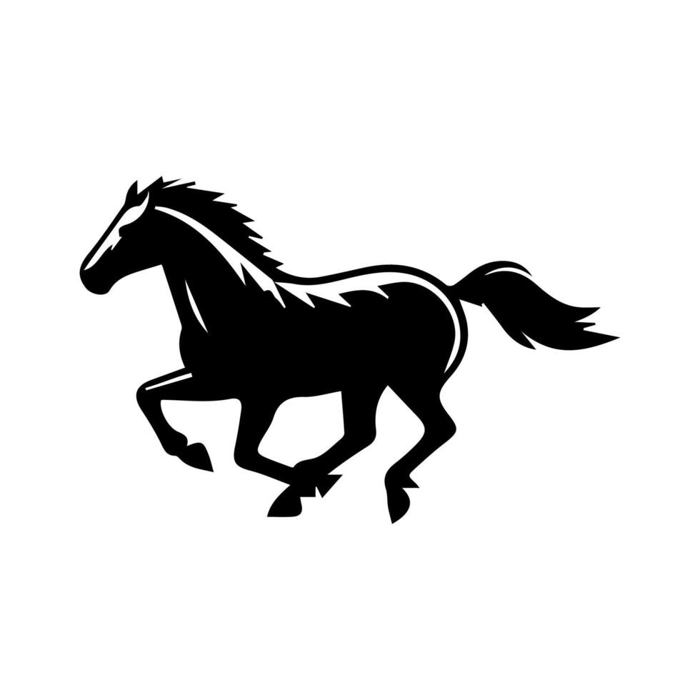 silhouettes of horse. horses running vector