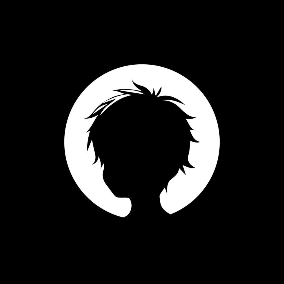 a boy head silhouette, profile image vector