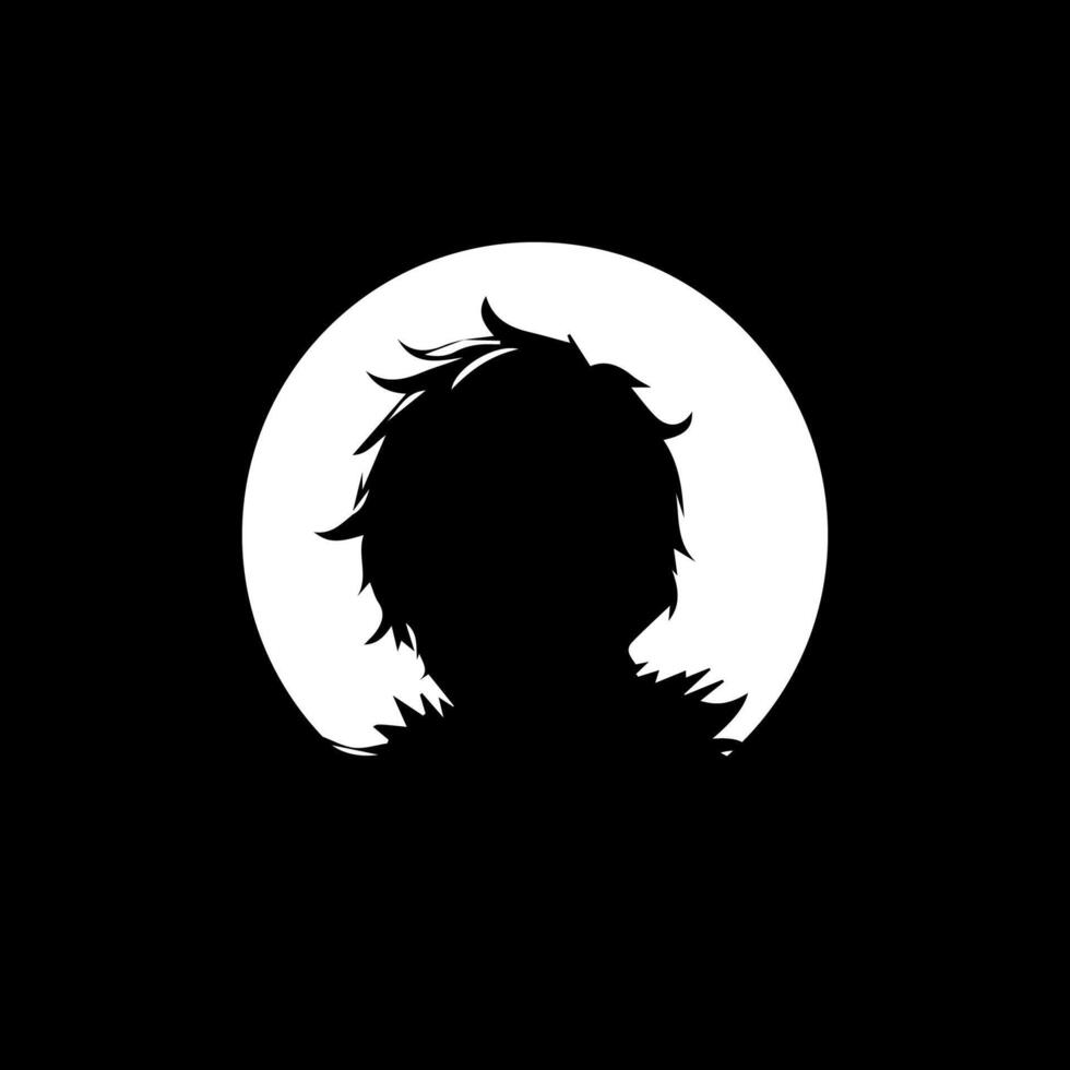 a boy head silhouette, profile image vector