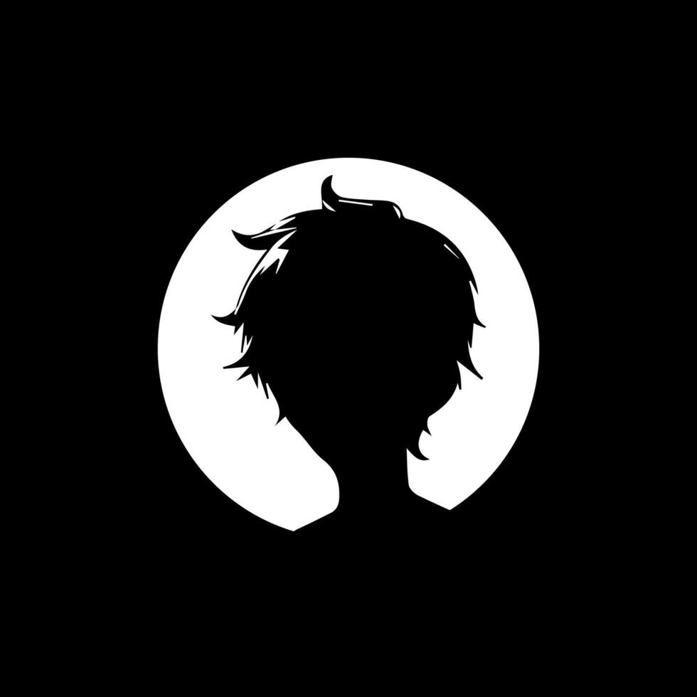 a boy head silhouette, profile image vector