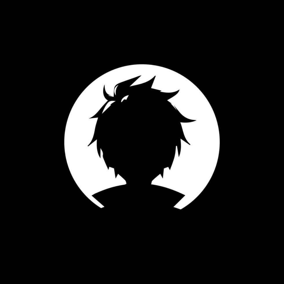 a boy head silhouette, profile image vector