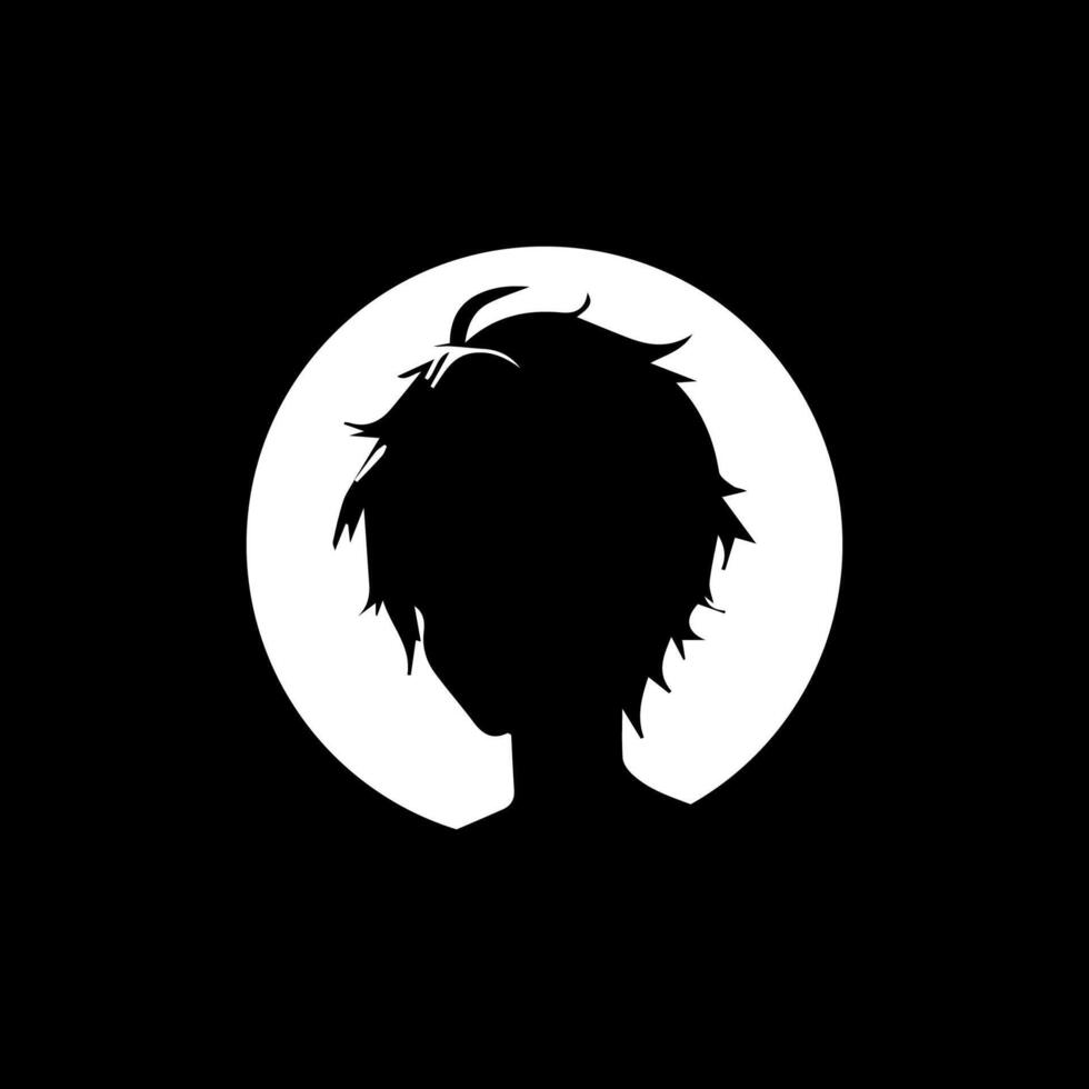 a boy head silhouette, profile image vector