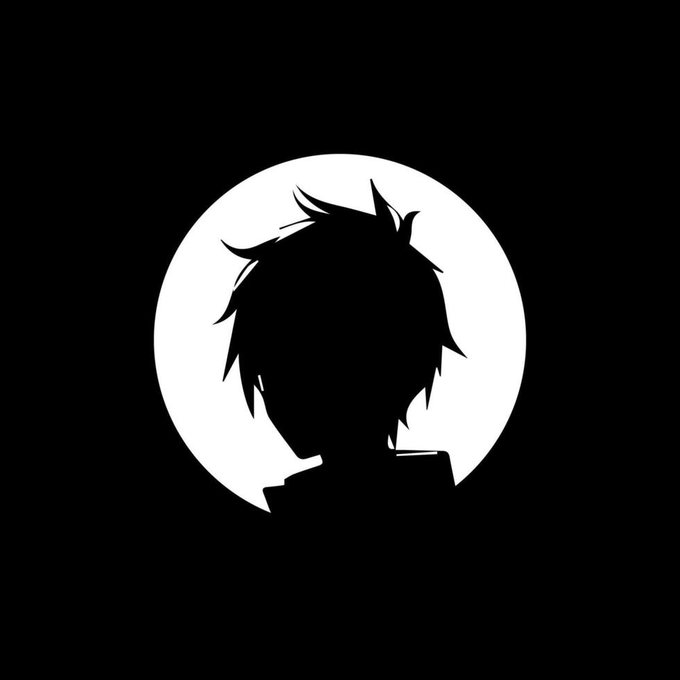 a boy head silhouette, profile image vector