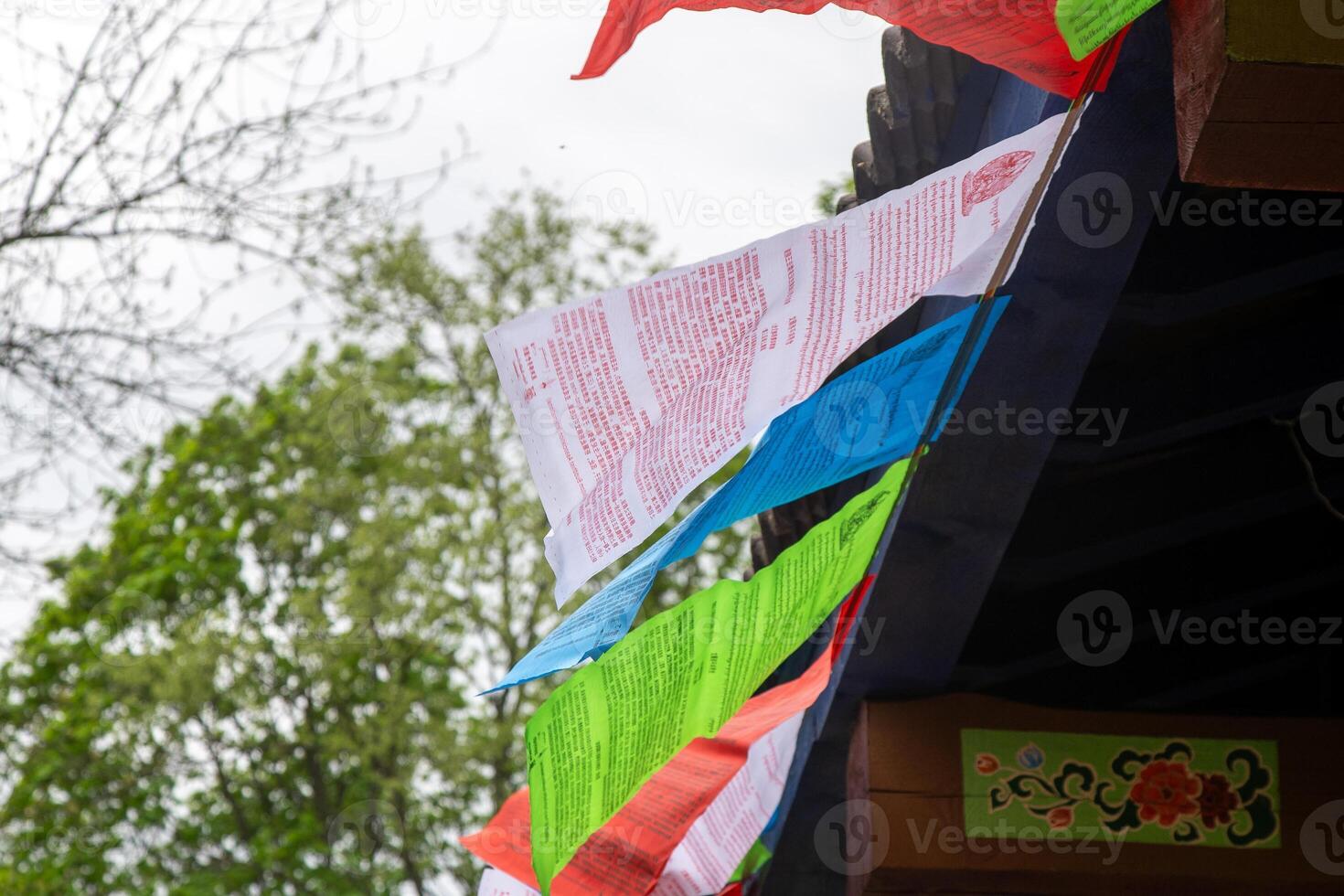 Tibetan colorful flags with prayers. Buddhism. Tibet Prayer Flag ...