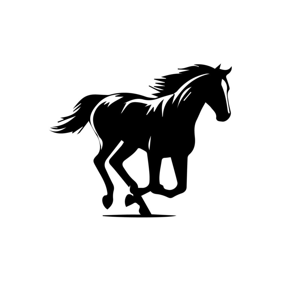 silhouettes of horse. horses running vector