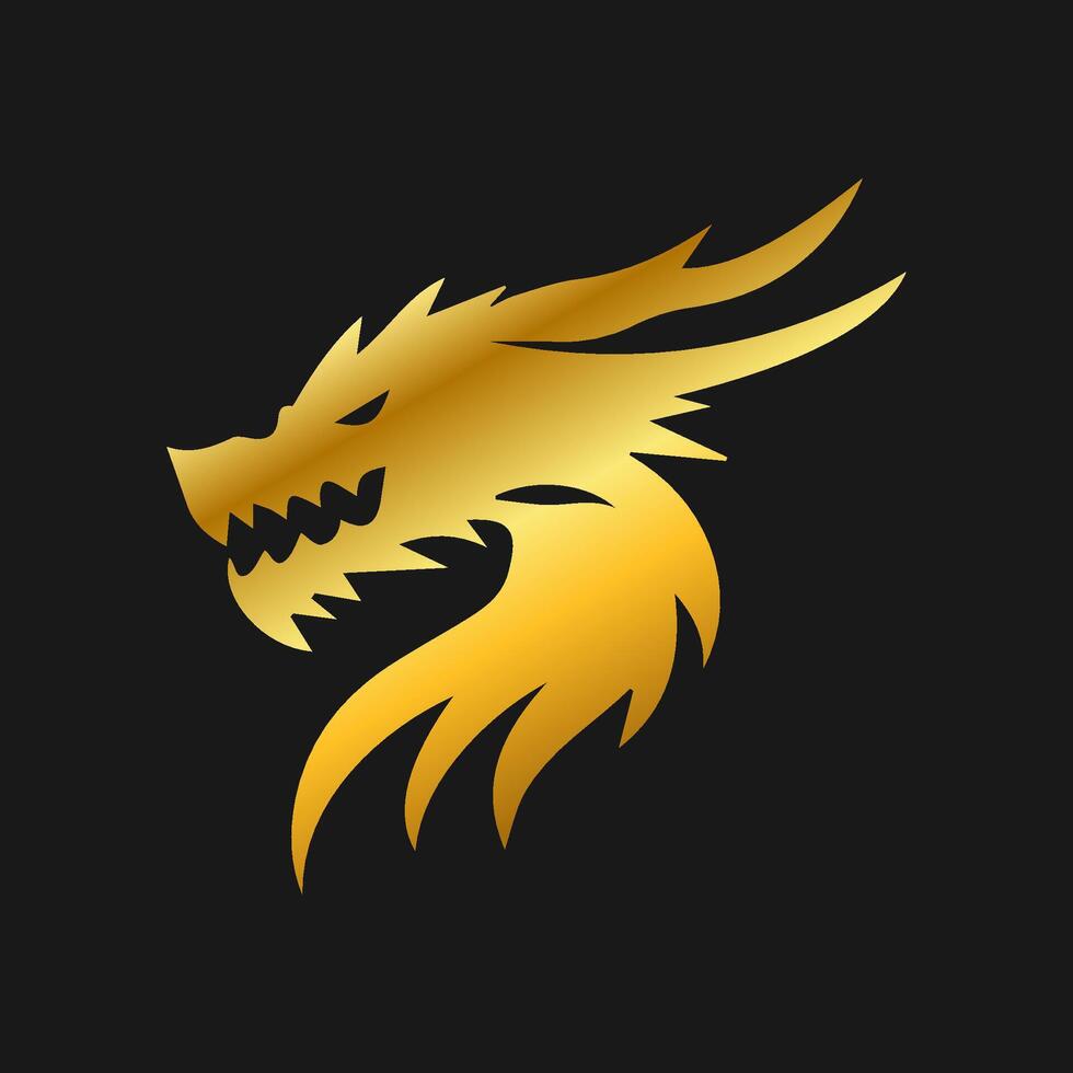 Dragon logo simple elegance, Ancient mythical serpent symbol. Mythological beast sign. vector