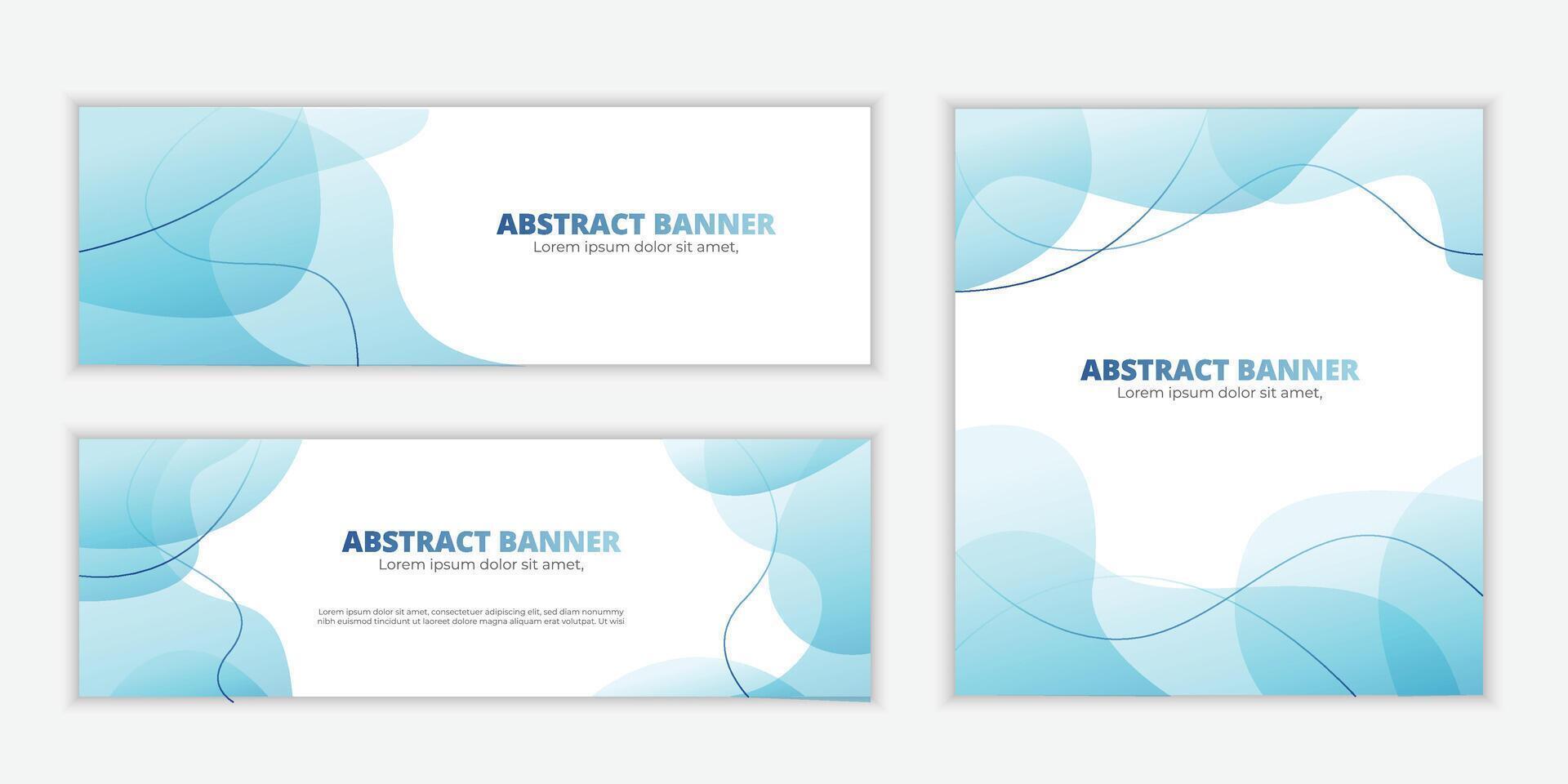 Flat design Abstract modern business background banner beautiful blue wave vector