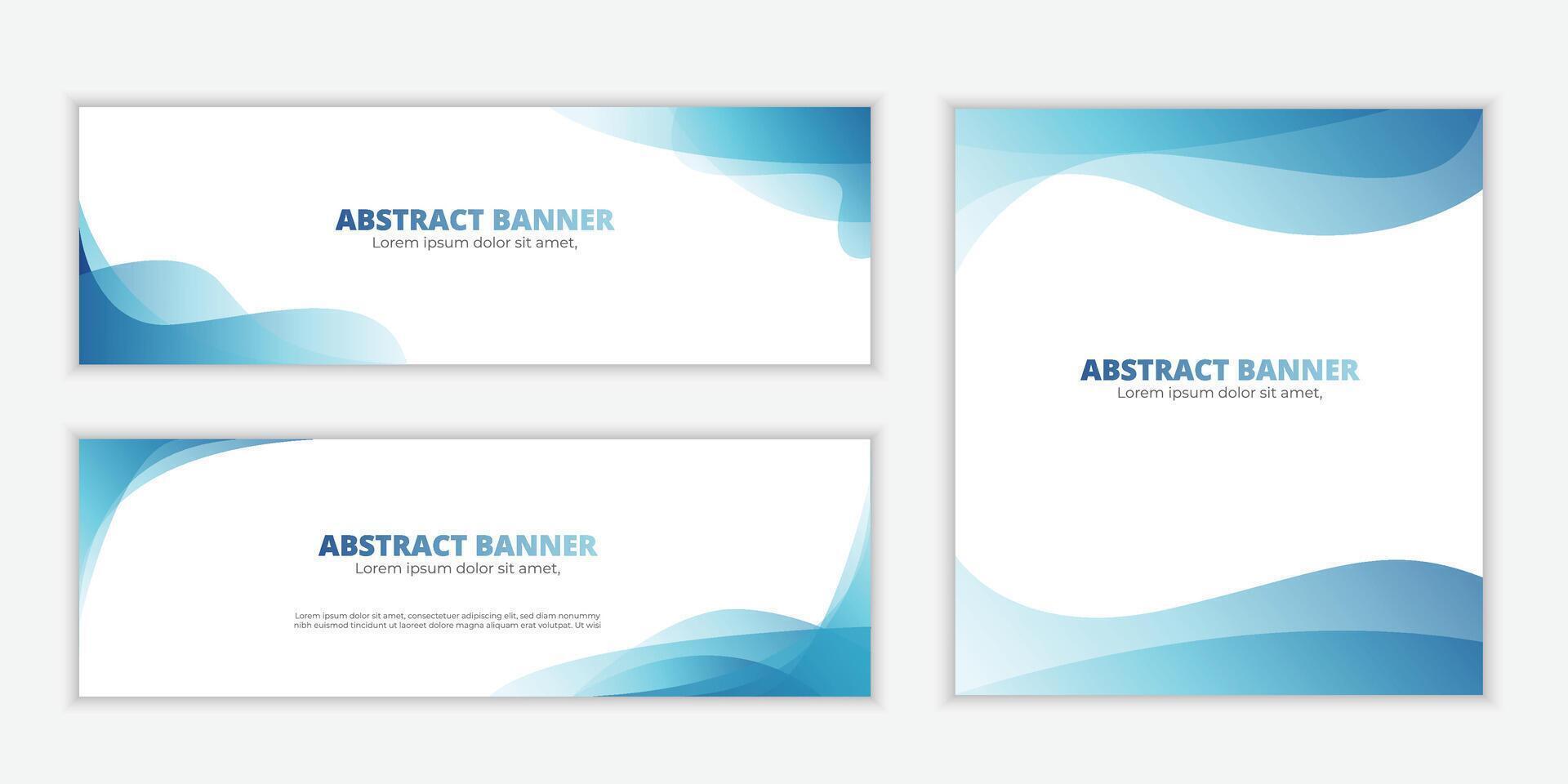 Flat design Abstract modern business background banner beautiful blue wave vector
