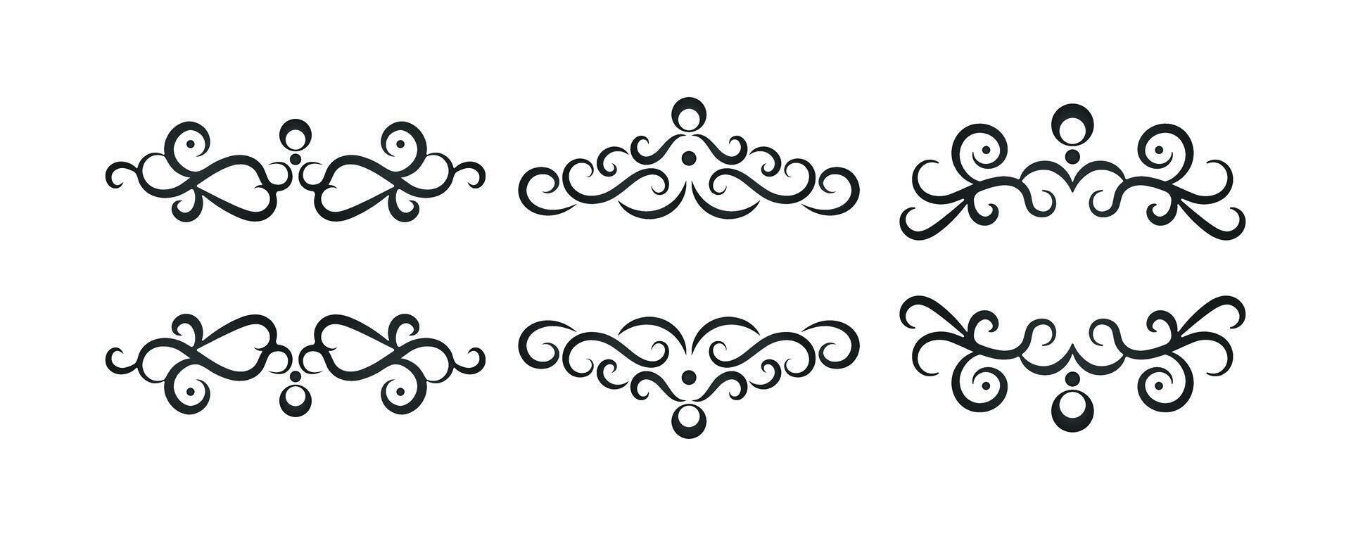 Vintage ornamental elements design collection vector