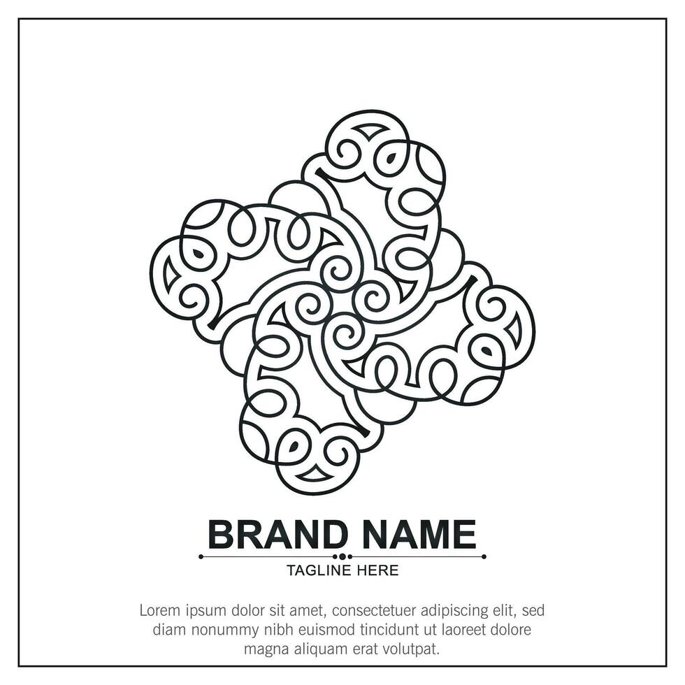 ornament art logo design template vector