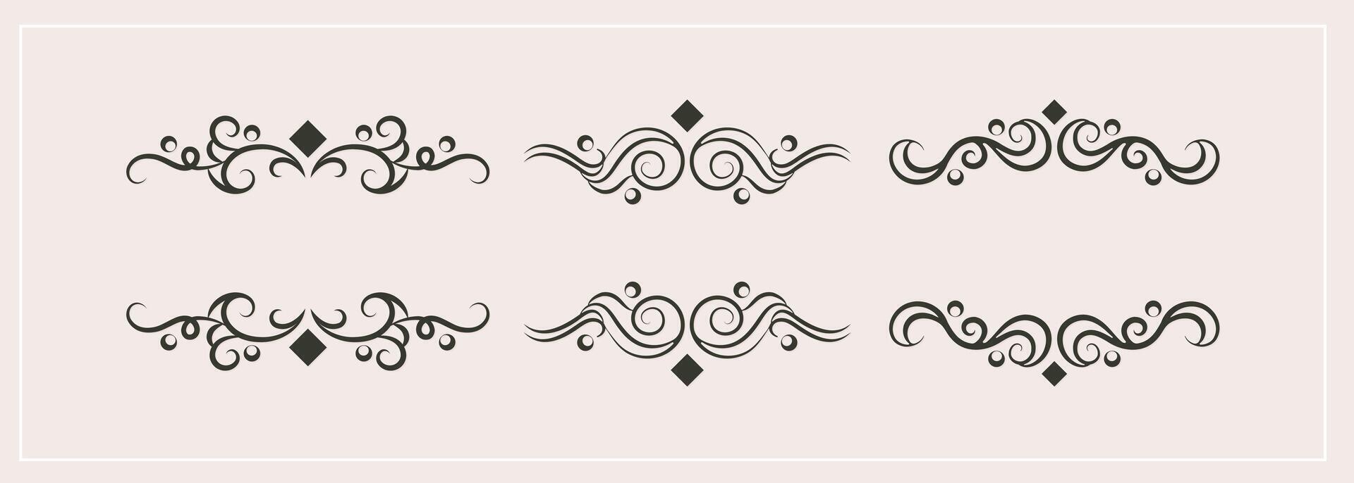 Vintage ornamental elements design collection vector