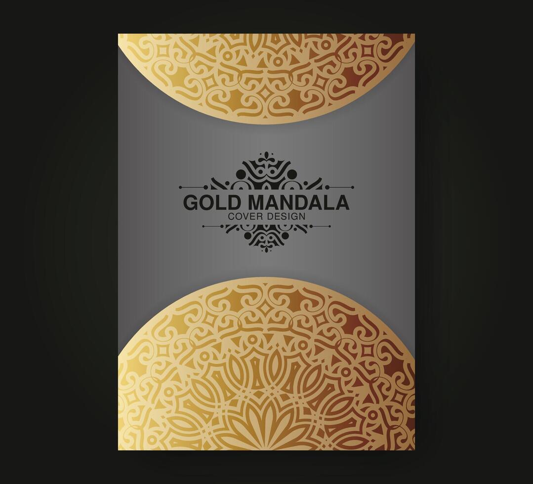 luxury cover background with mandala texture vector