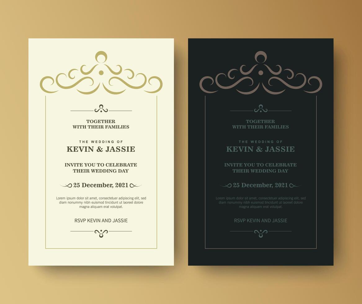 Elegant classic wedding invitation card vector