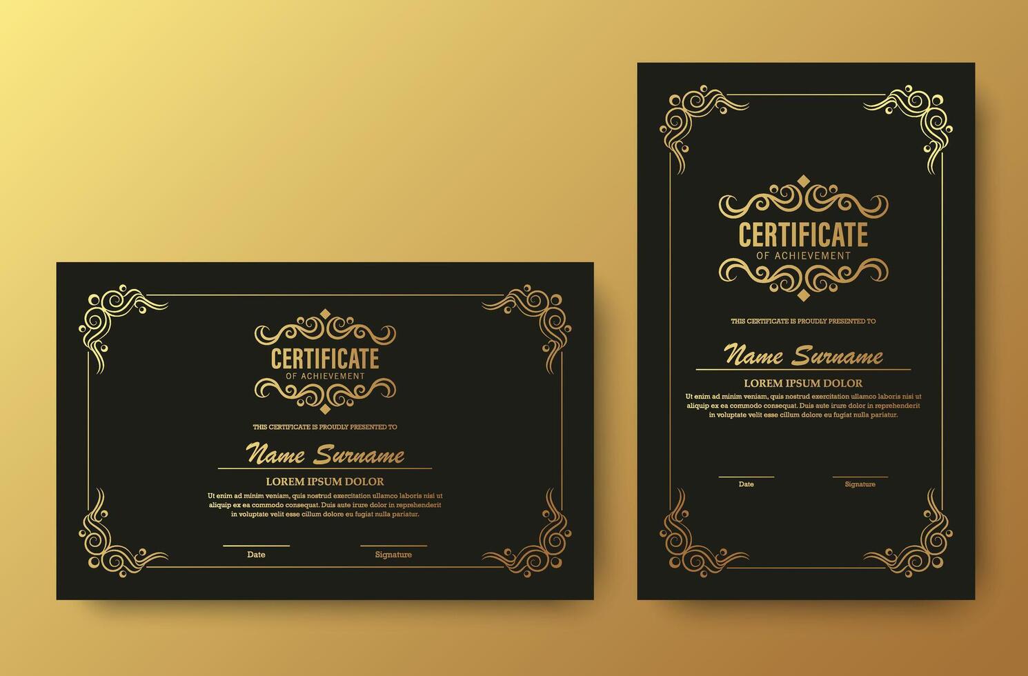 achievement certificate best award diploma design vector