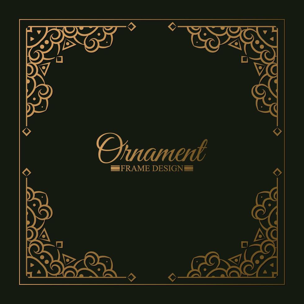 Elegant gold decorative frame design background vector