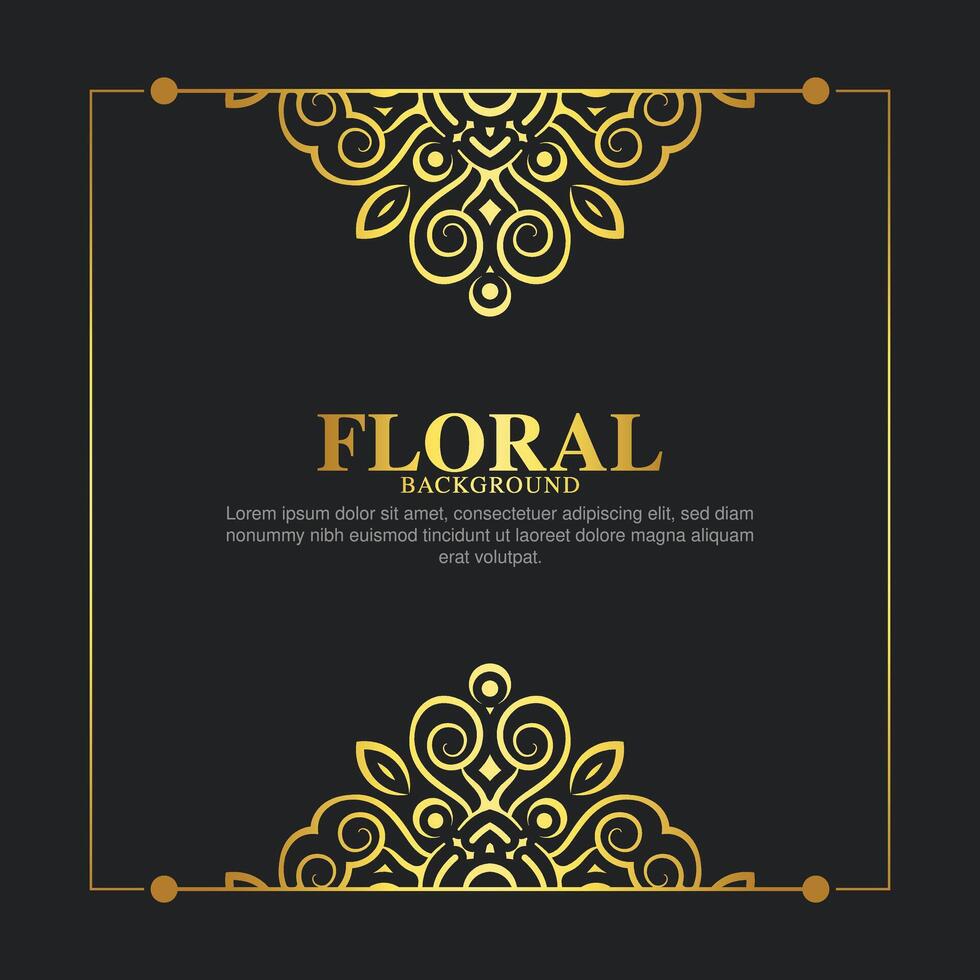 Luxury gold decorative floral frame background vector