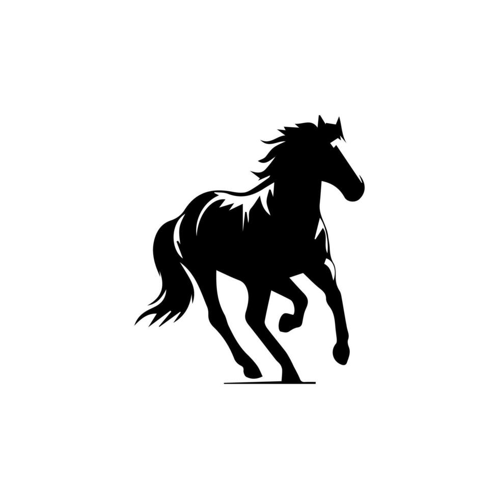 silhouettes of horse. horses running vector