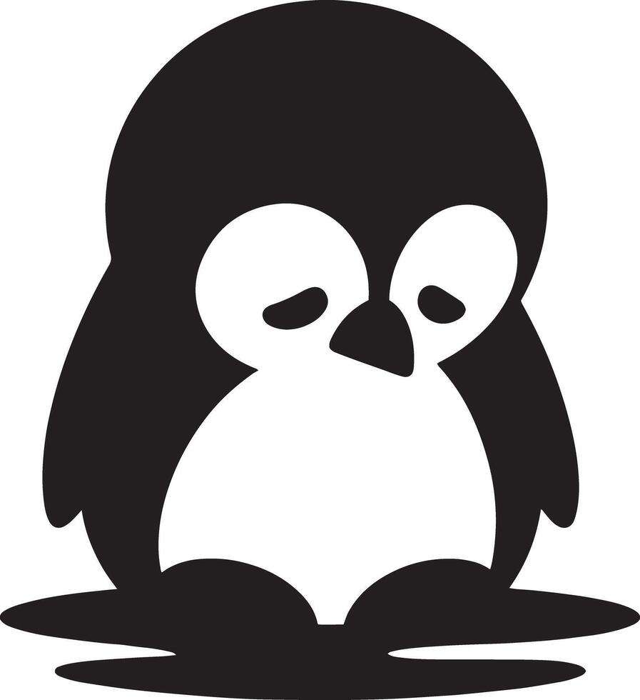 Penguin silhouette illustration vector