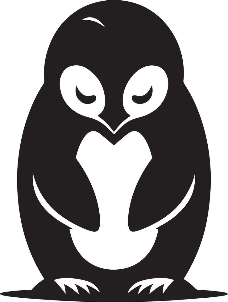 Penguin silhouette illustration vector