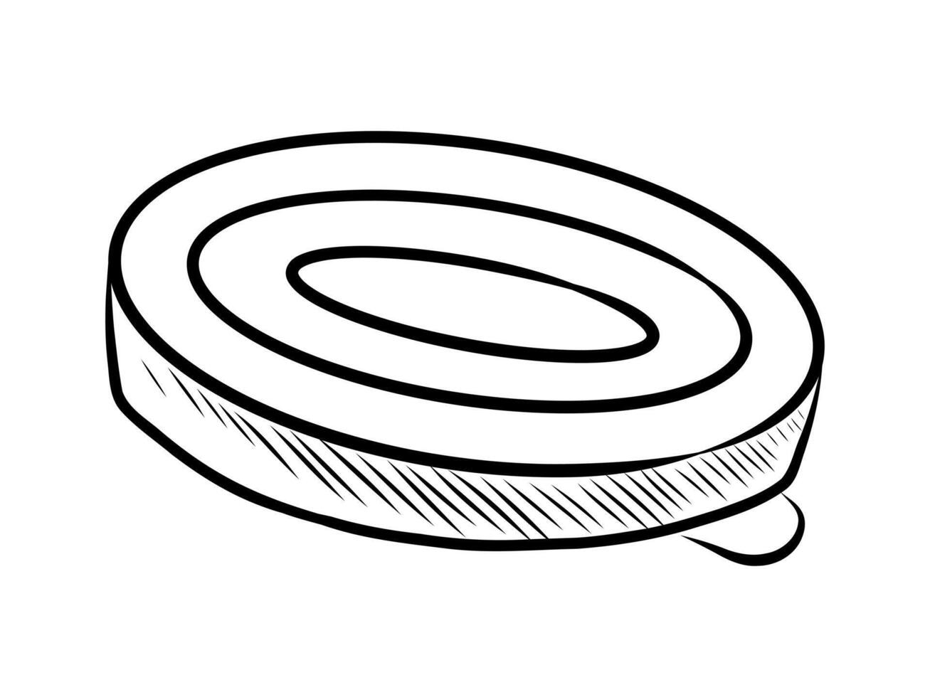 BLACK AND WHITE CONTOUR DRAWING OF A PLASTIC LID FOR A JAR vector