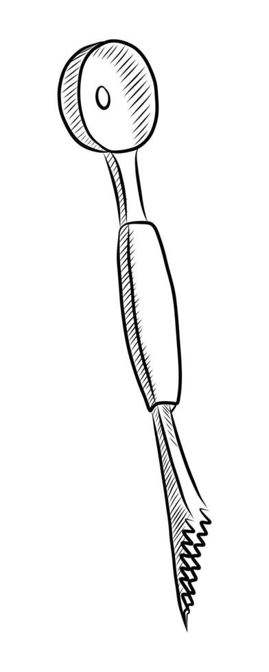 BLACK AND WHITE CONTOUR DRAWING OF A KNIFE NOISETTE vector