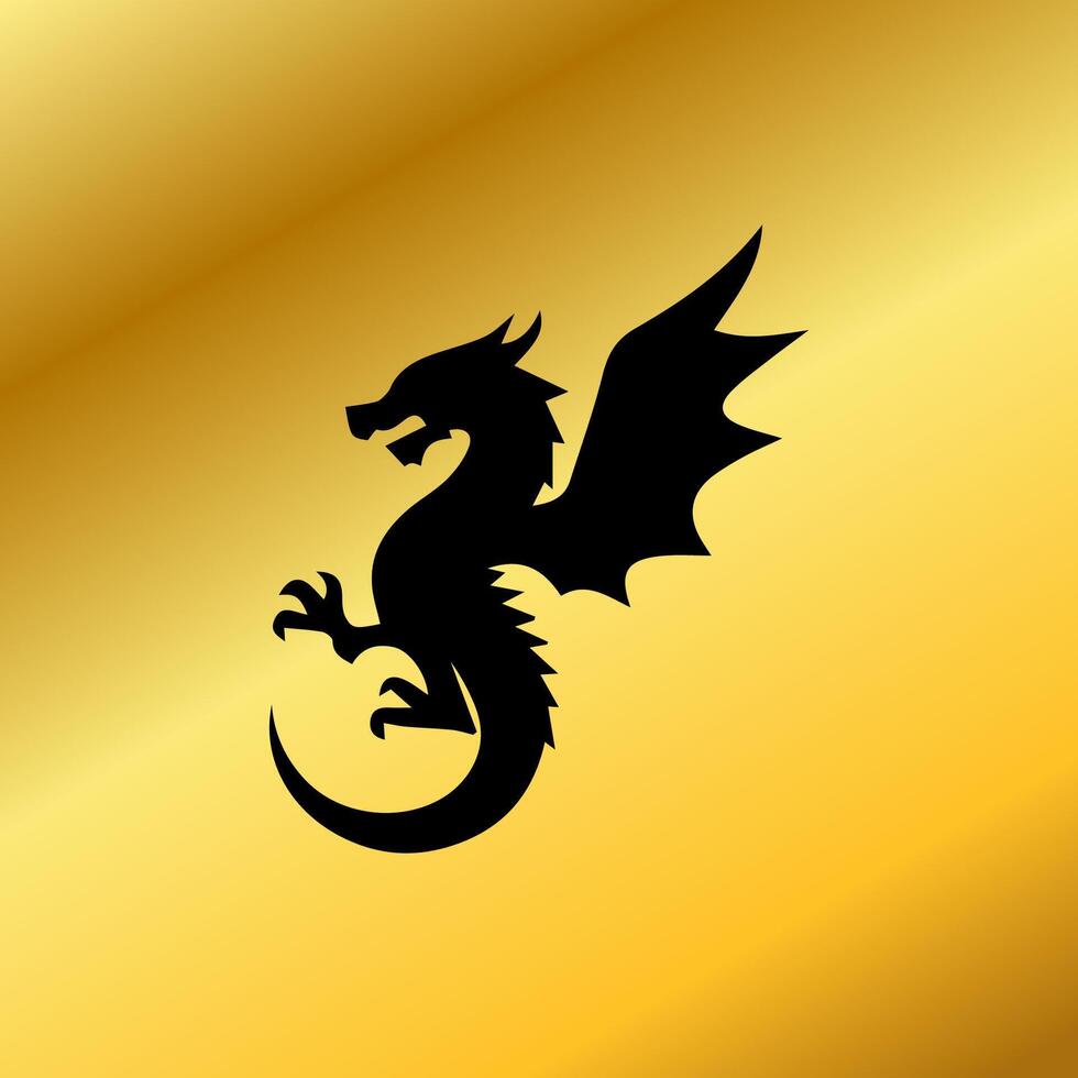 Dragon logo simple elegance, Ancient mythical serpent symbol. Mythological beast sign. vector