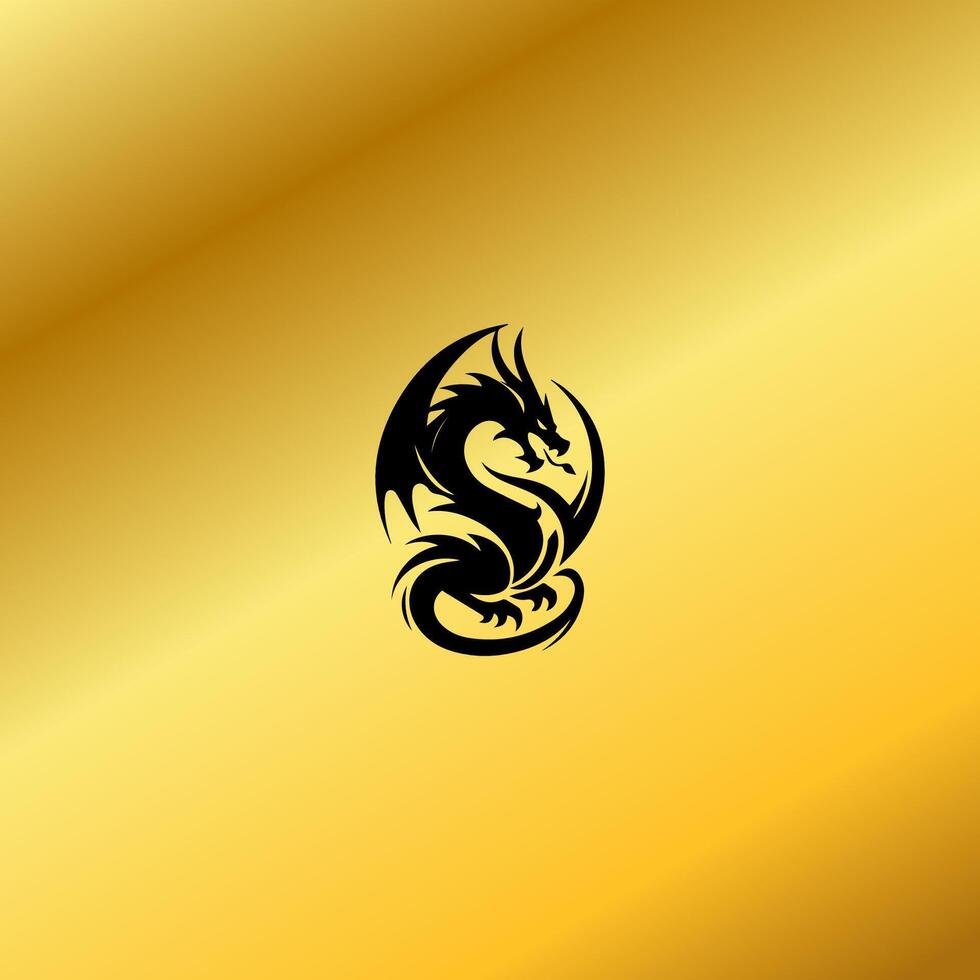 Dragon logo simple elegance, Ancient mythical serpent symbol. Mythological beast sign. vector