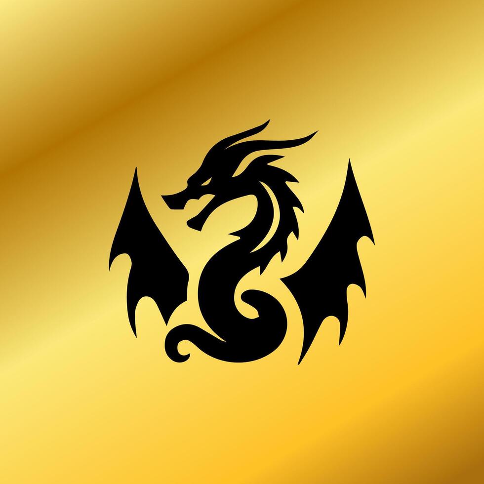 Dragon logo simple elegance, Ancient mythical serpent symbol. Mythological beast sign. vector
