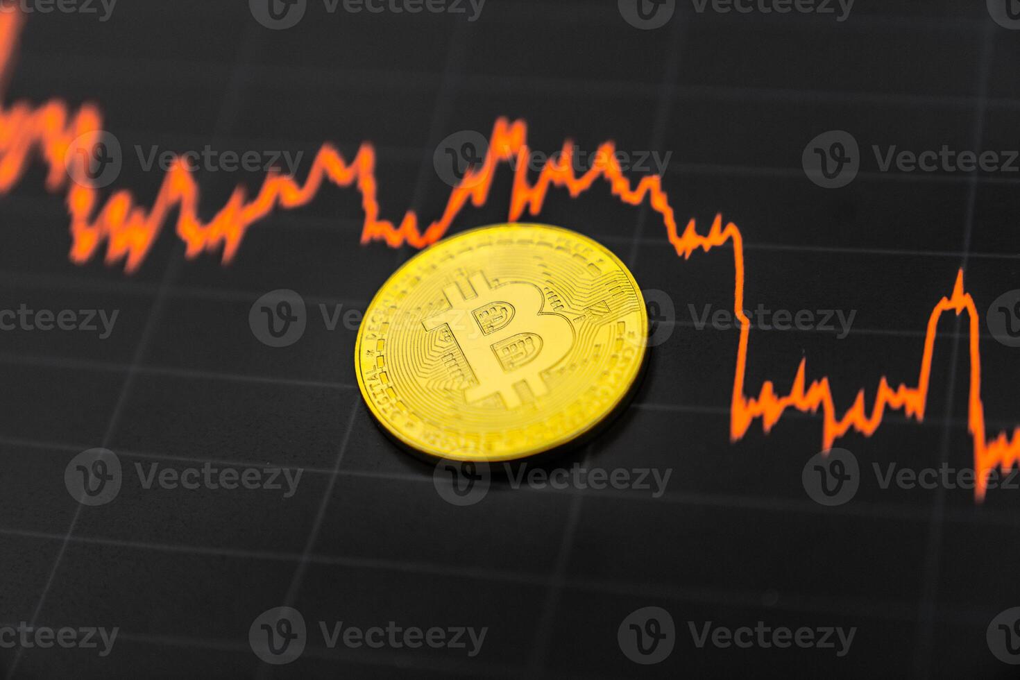 Bitcoin chart . Cryptocurrency is the currency of the future. photo