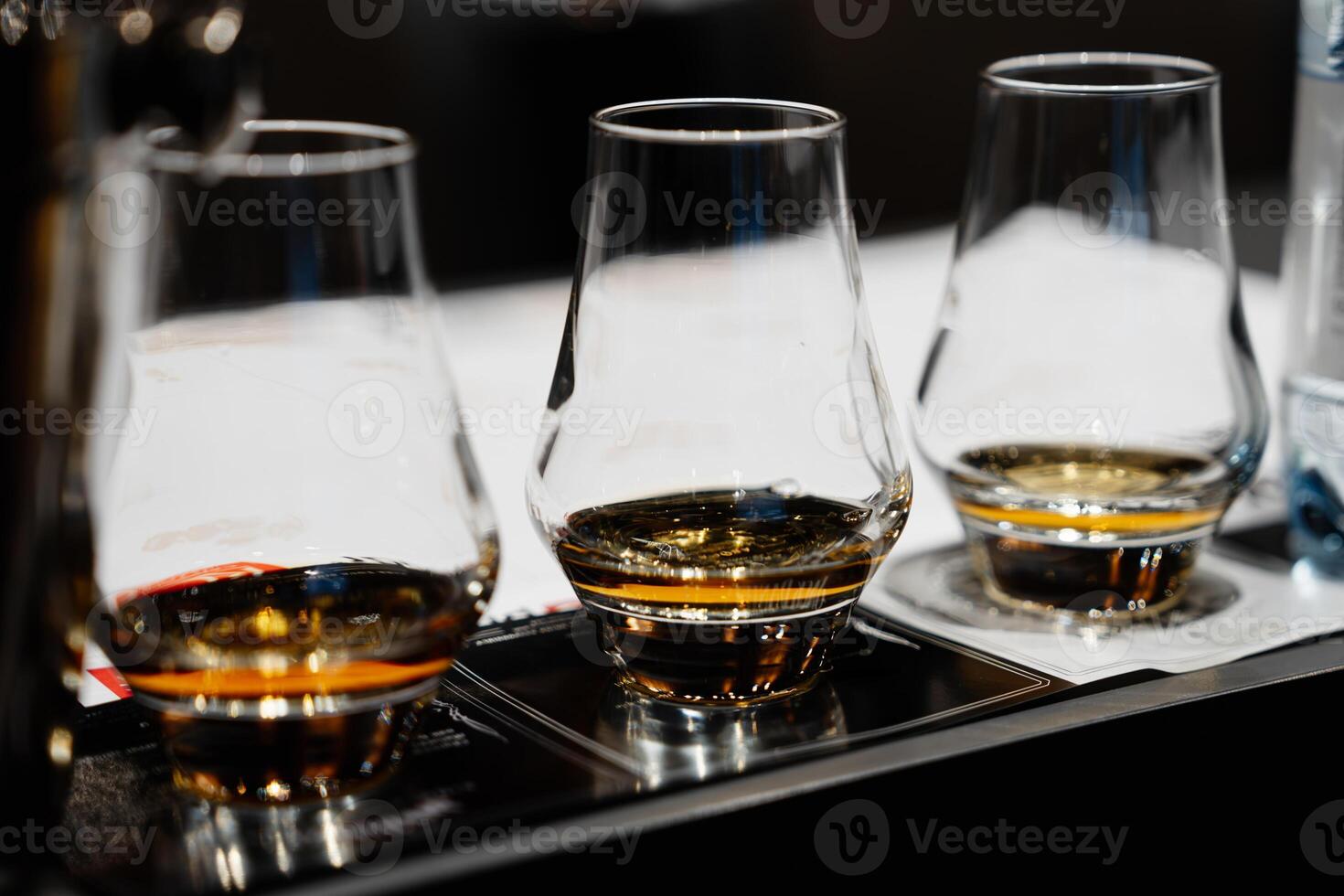 Whiskey tasting glasses. photo
