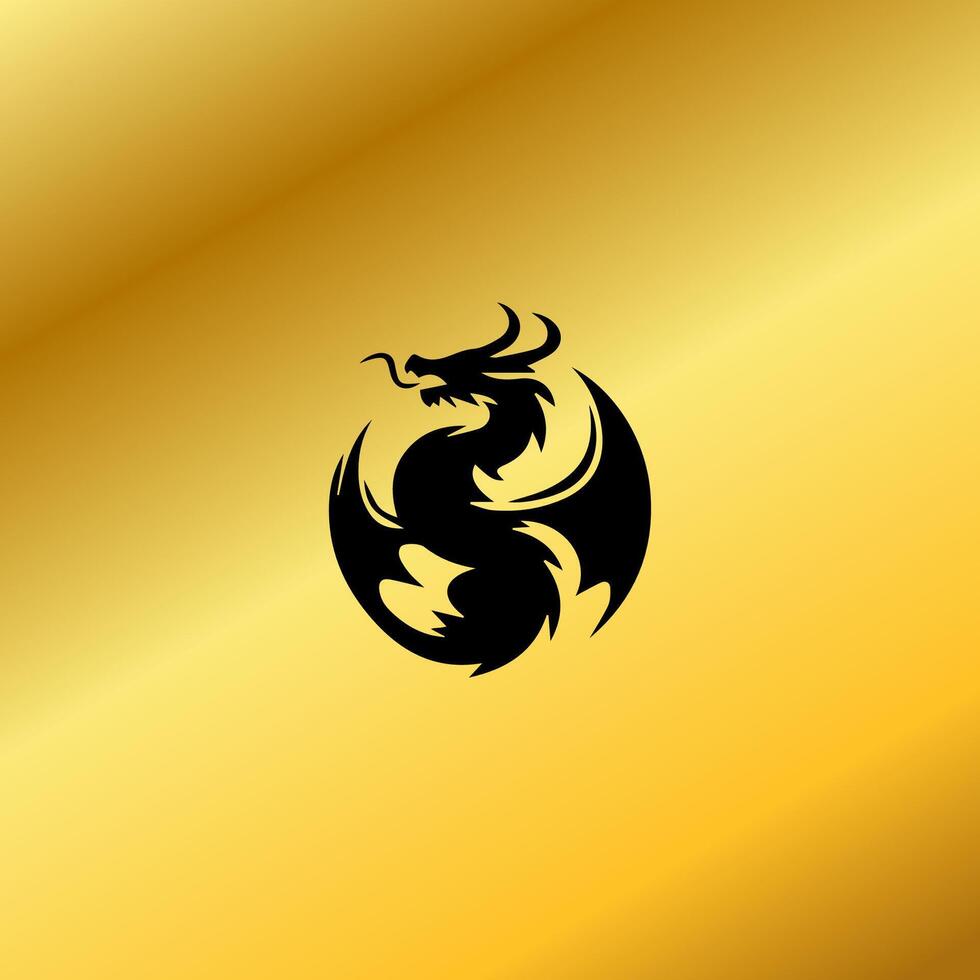 Dragon logo simple elegance, Ancient mythical serpent symbol. Mythological beast sign. vector