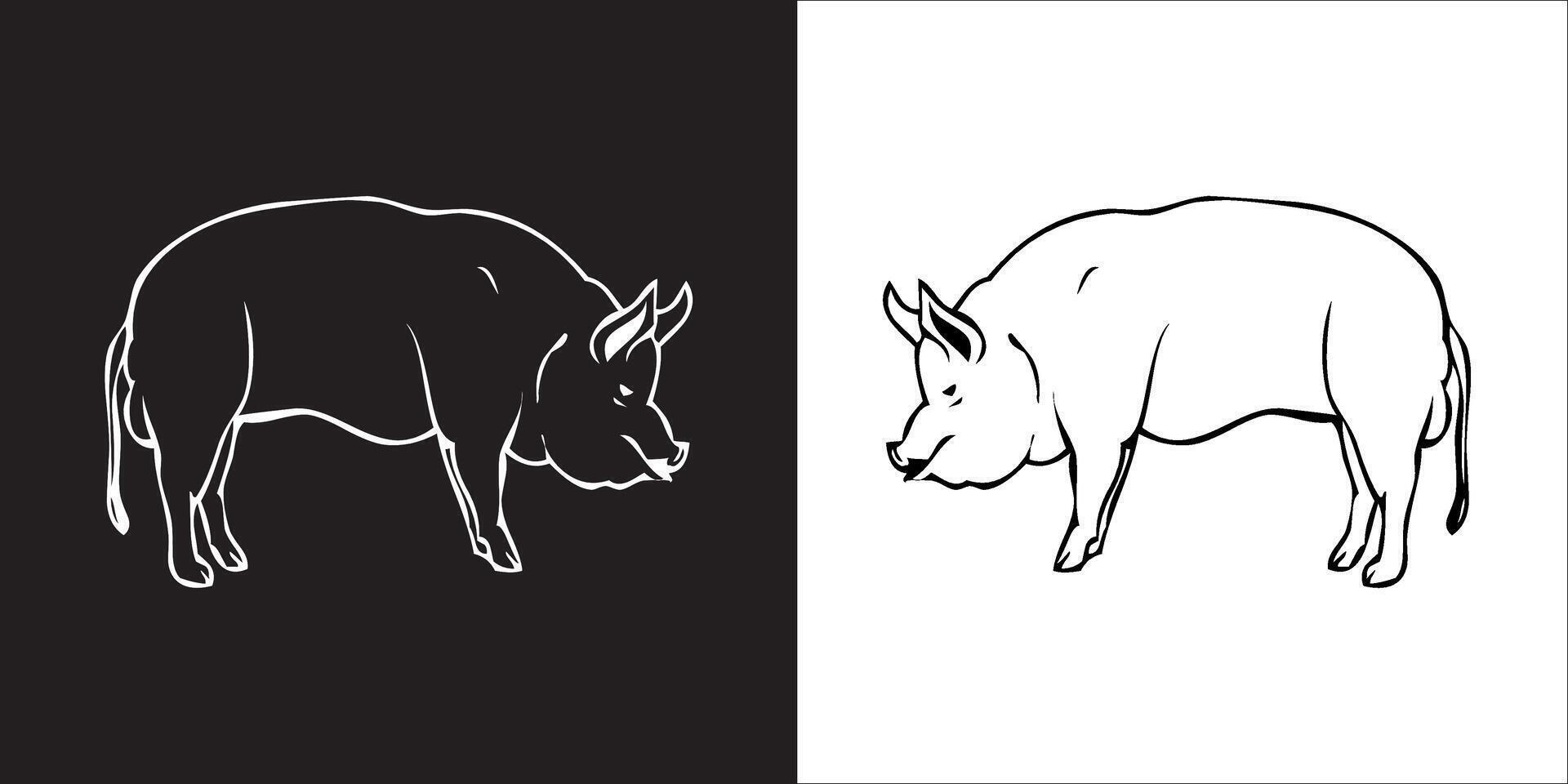 Illustration graphics of pig icon vector