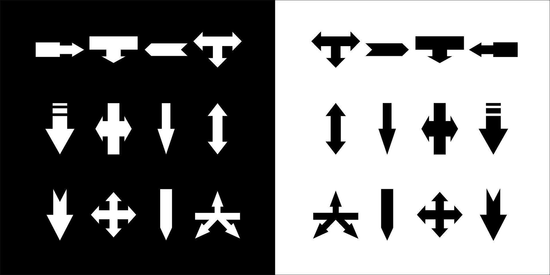 Illustration graphics a set of arrow icons vector