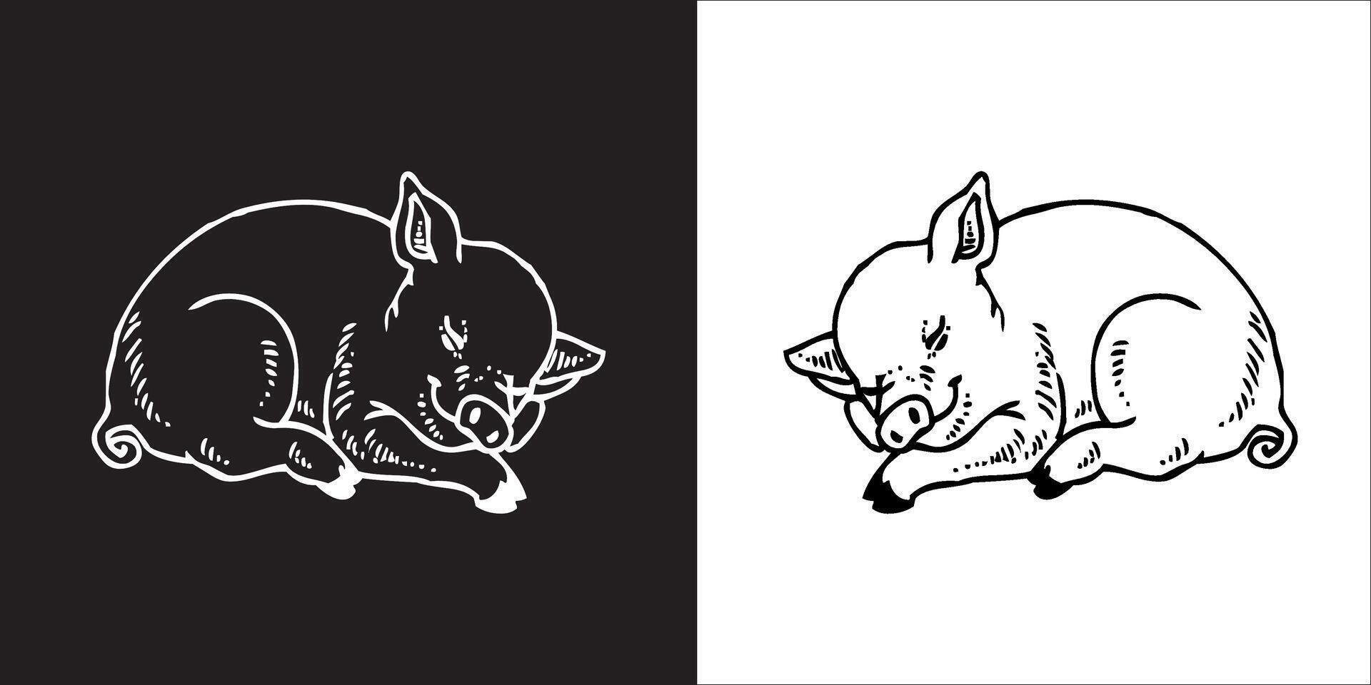 Illustration graphics of pig icon vector
