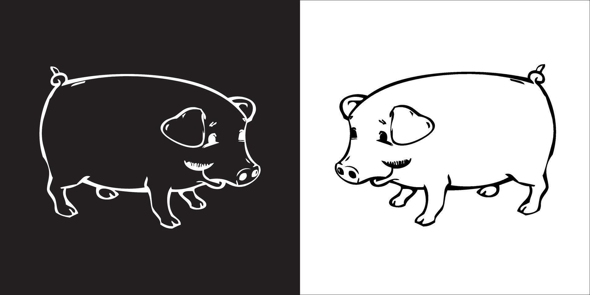 Illustration graphics of pig icon vector