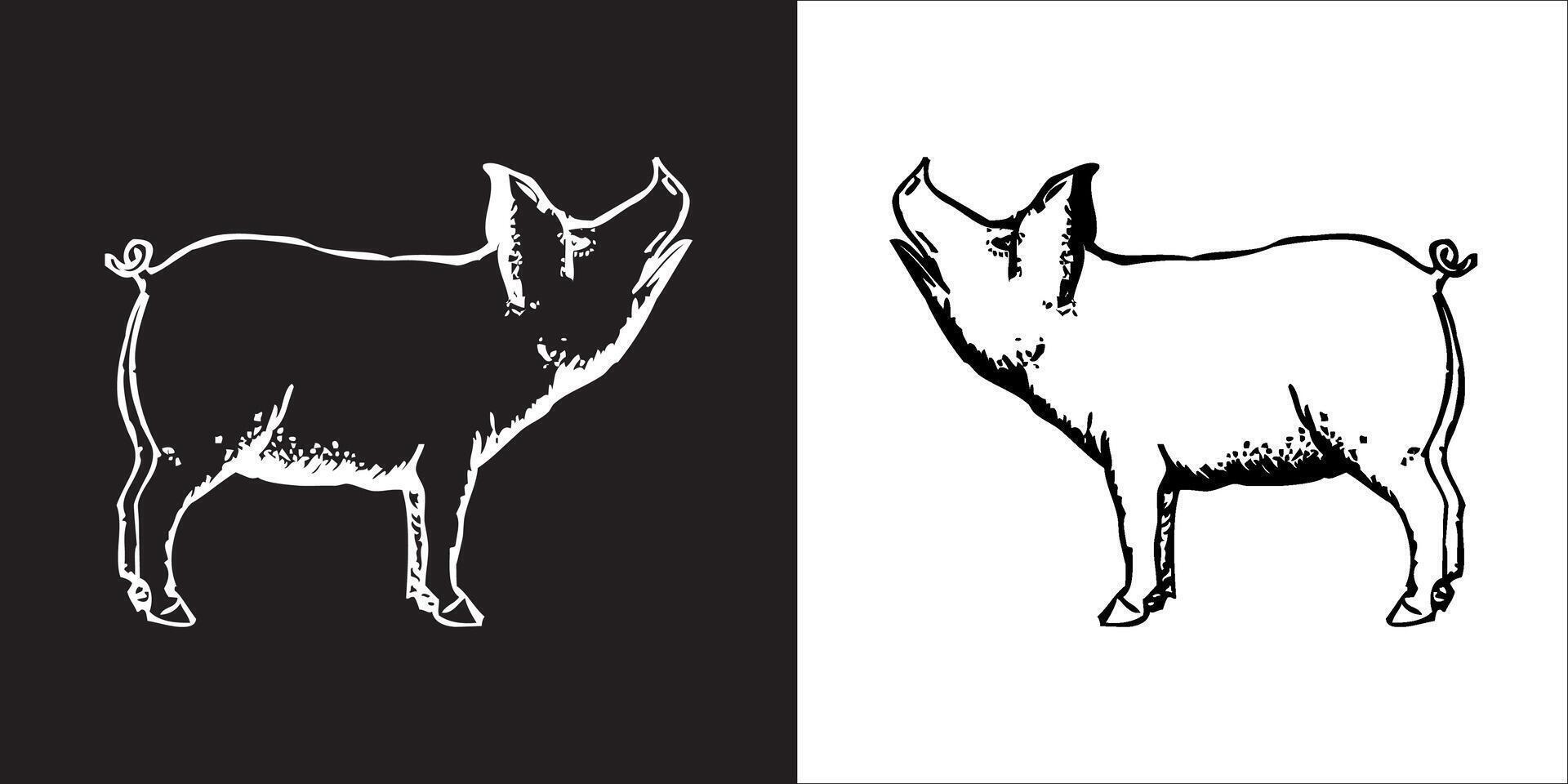 Illustration graphics of pig icon vector