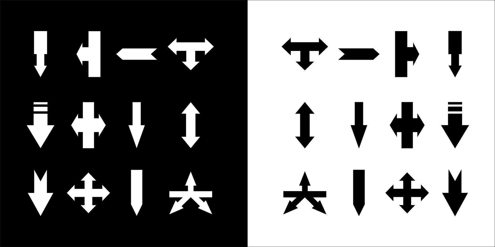 Illustration graphics a set of arrow icons vector