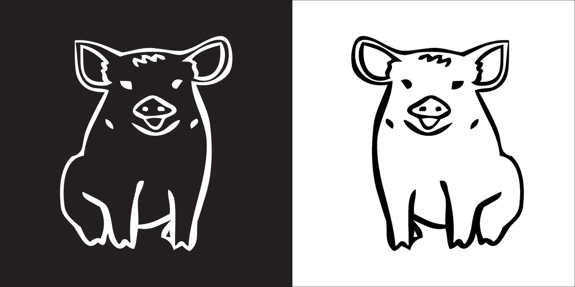 Illustration graphics of pig icon vector