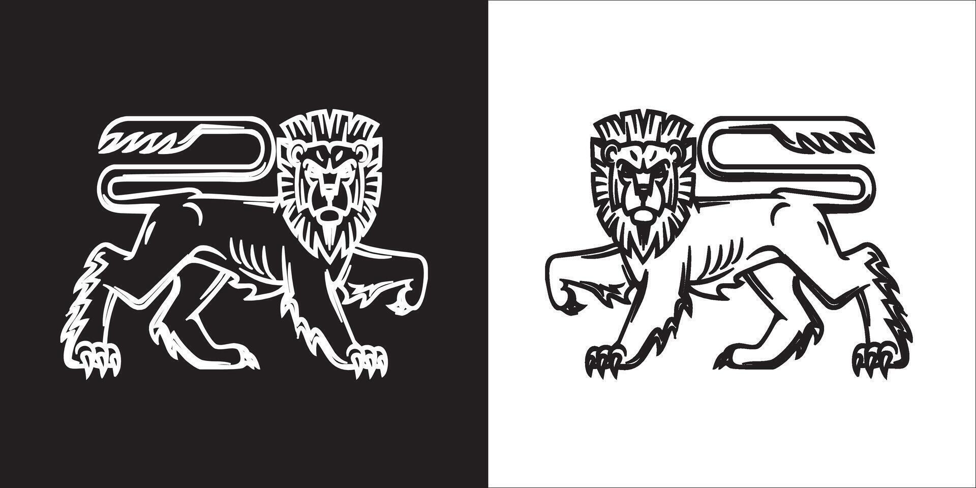 Illustration graphics of lion icon vector
