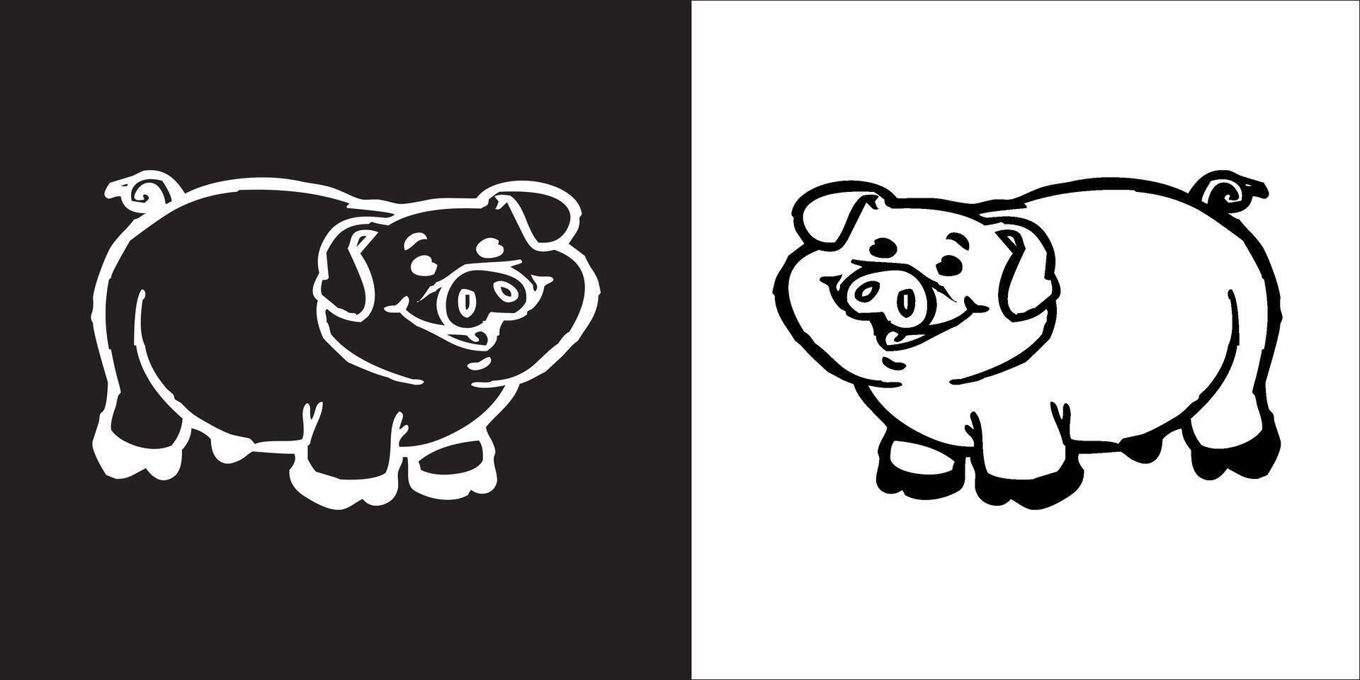 Illustration graphics of pig icon vector