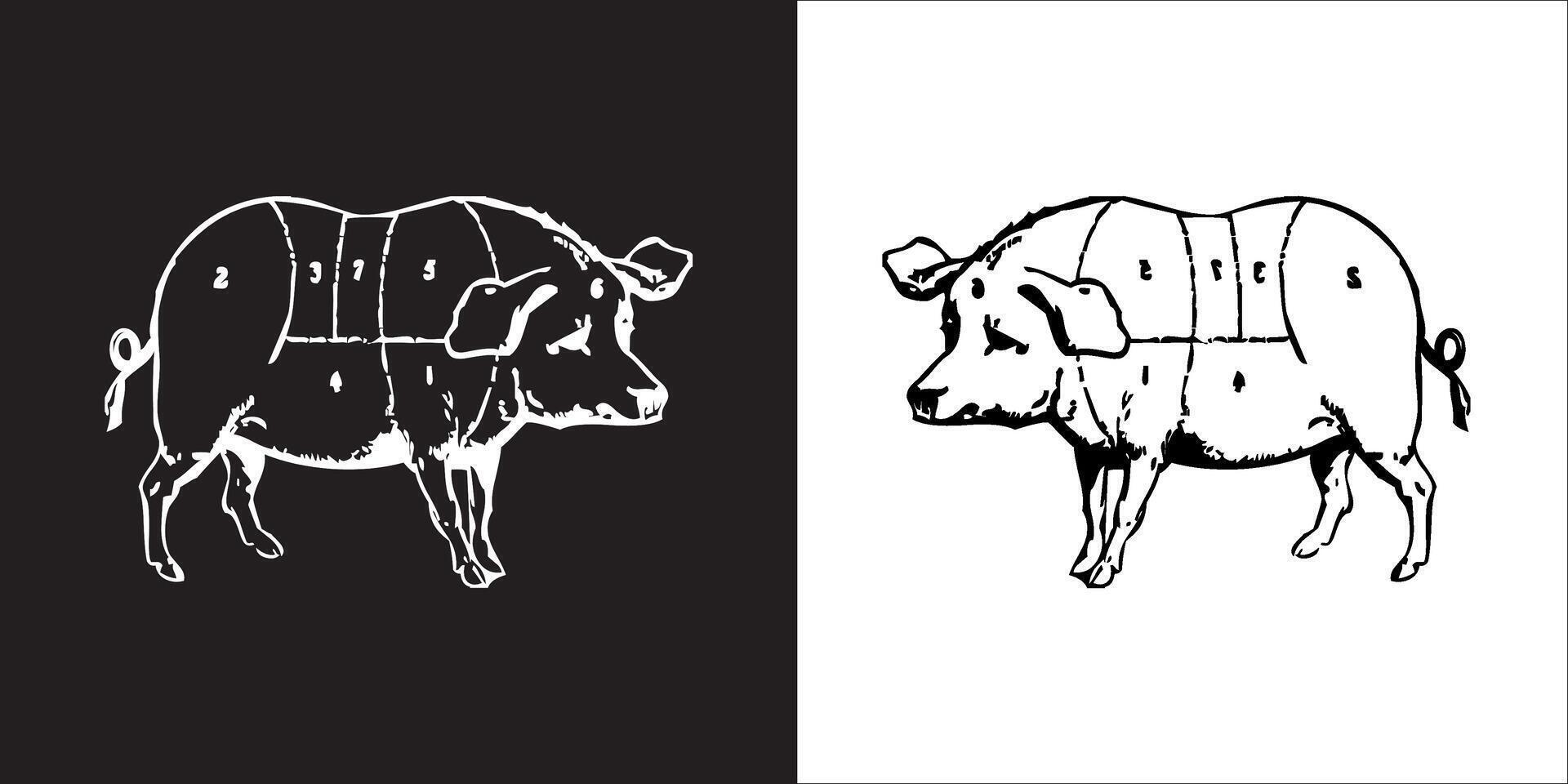 Illustration graphics of pig icon vector