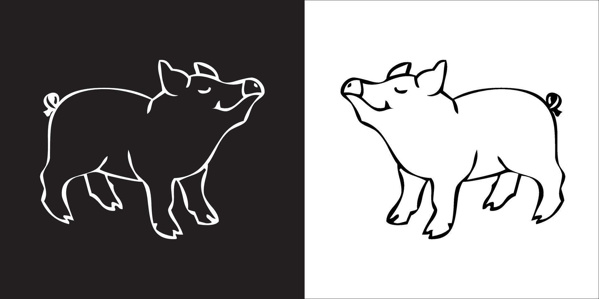 Illustration graphics of pig icon vector