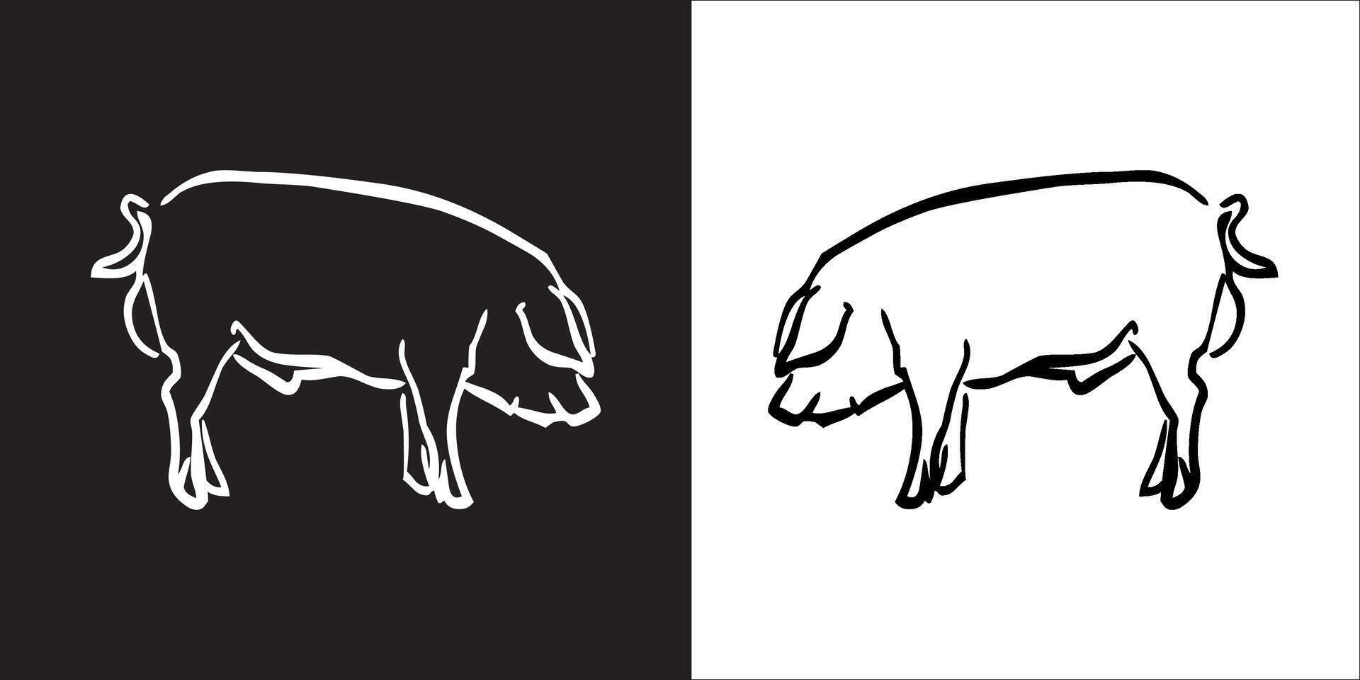 Illustration graphics of pig icon vector