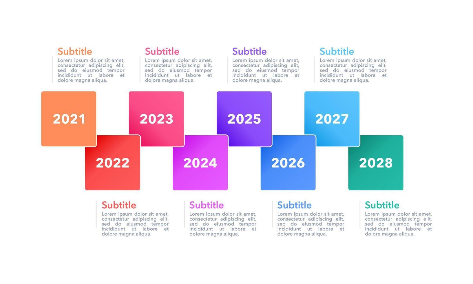 8 milestone of company. Business visualization timeline infographic template with. Business presentation and Annual report. vector
